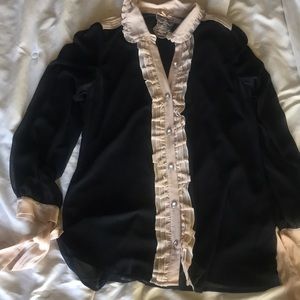 Black baby doll blouse